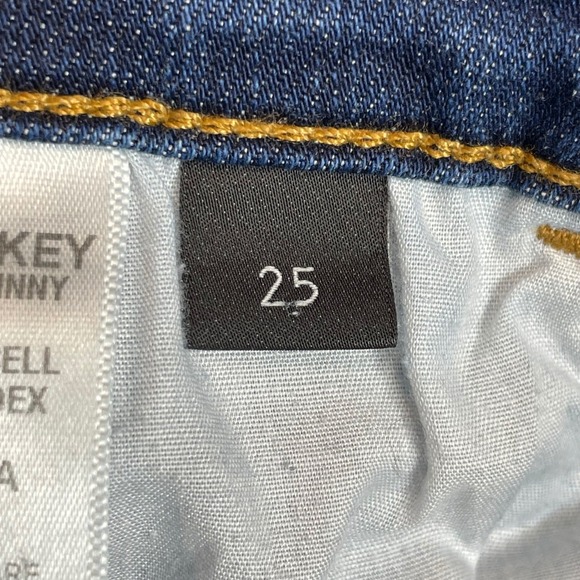 Flying Monkey Mid Rise Ankle Skinny Blue Jeans Distressed Dark Wash Womens 25 - Picture 8 of 13